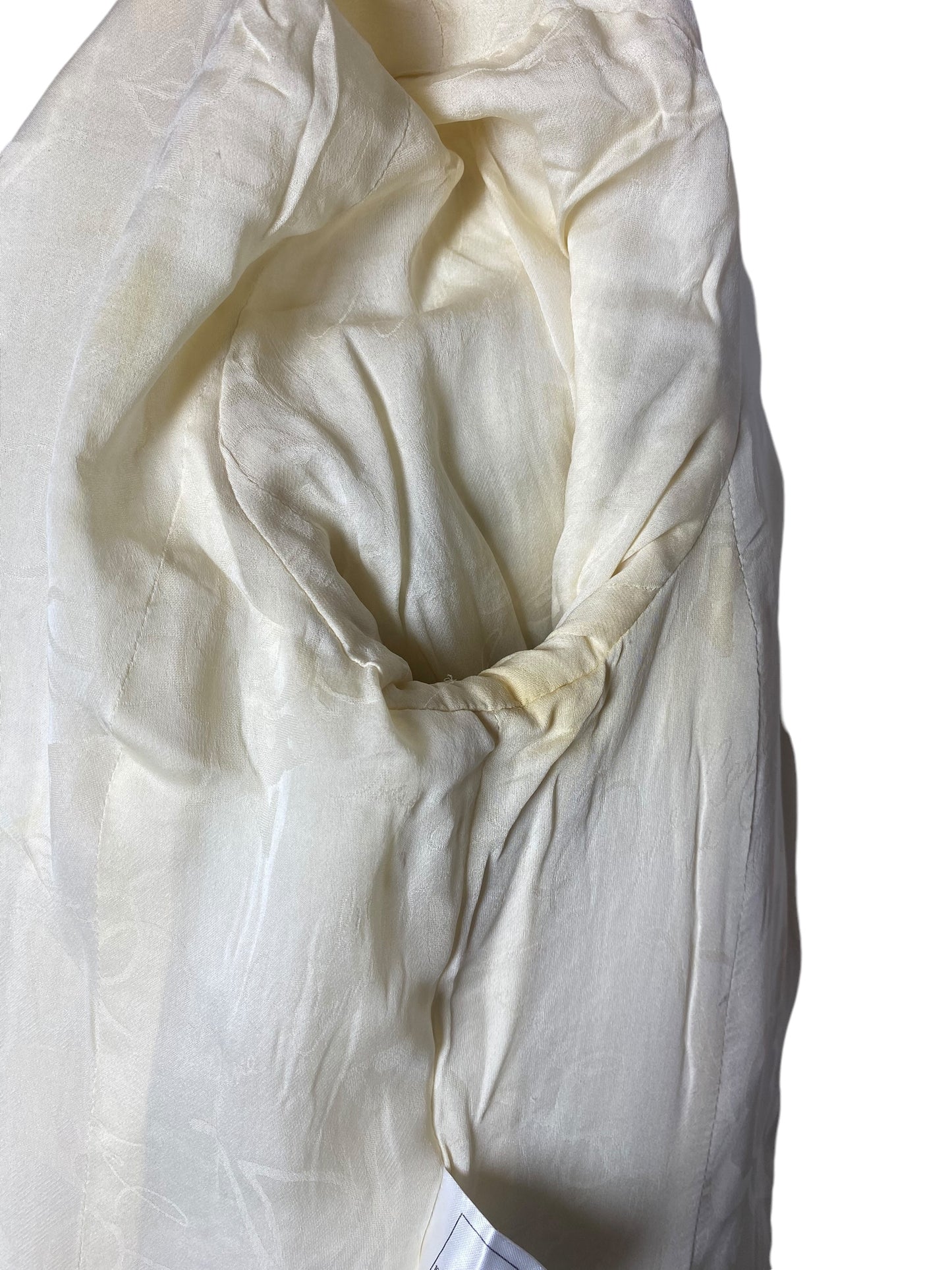 Chanel 12A Paris-Bombay Runway Ivory Ecru Cotton Tweed Blazer Long Jacket FR 38