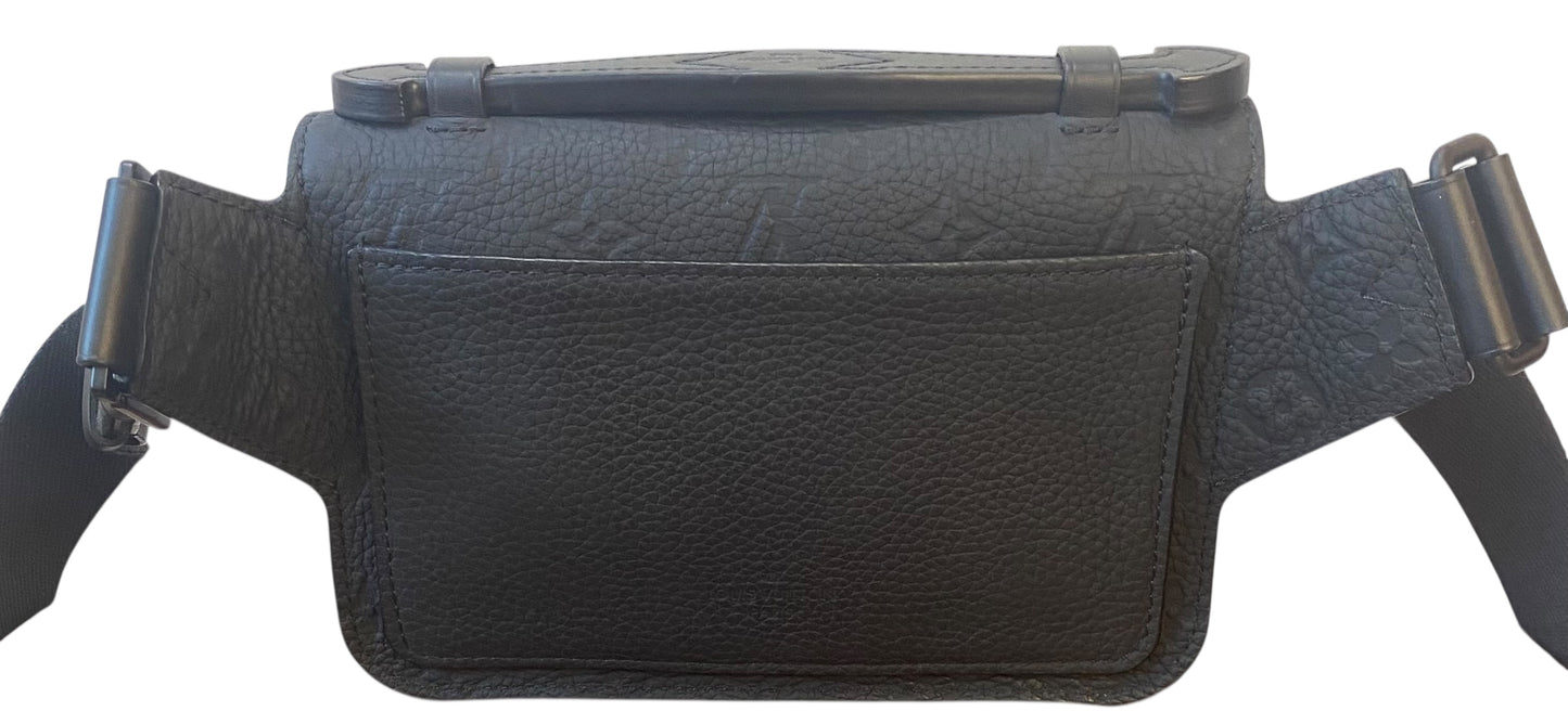 Louis Vuitton Matte Black Taurillon Monogram S Lock Sling Crossbody Waist Bag