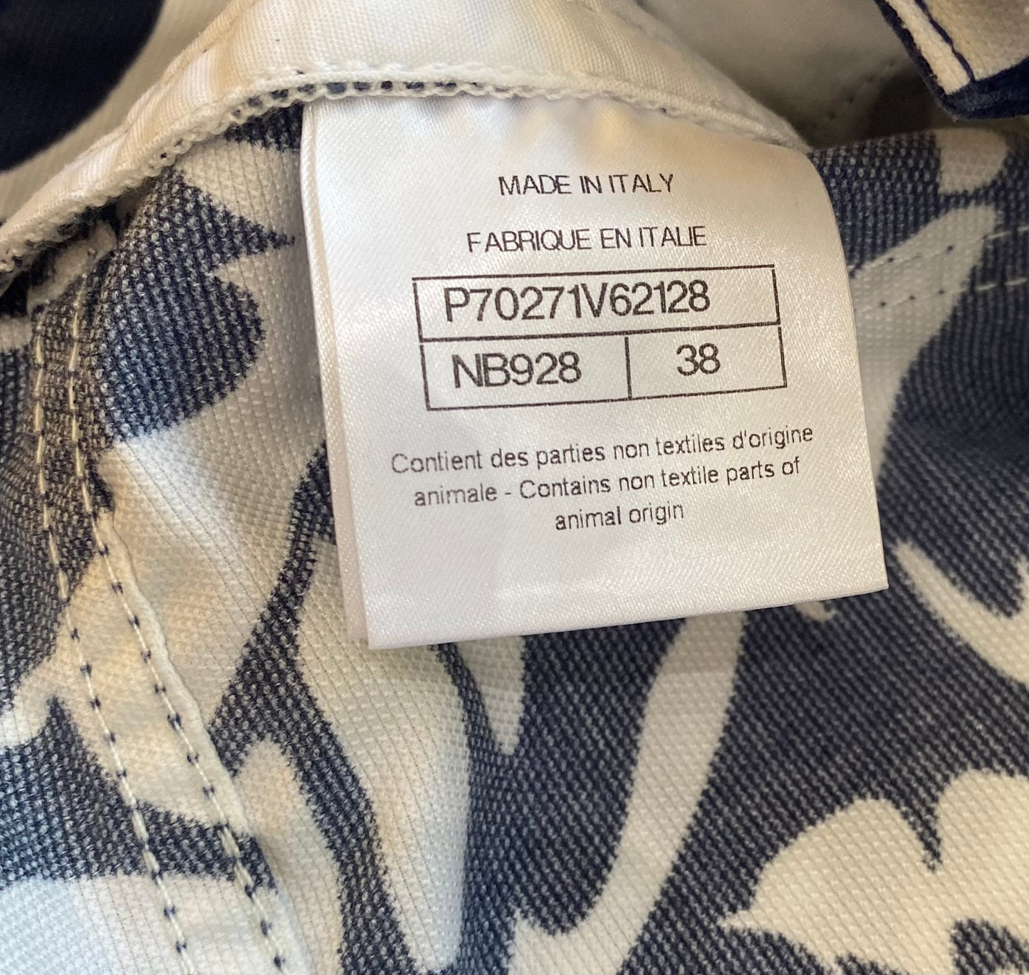 Chanel 2021 Coco Beach Navy Blue White Mini Cotton Shorts FR 38