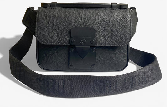 Louis Vuitton Matte Black Taurillon Monogram S Lock Sling Crossbody Waist Bag
