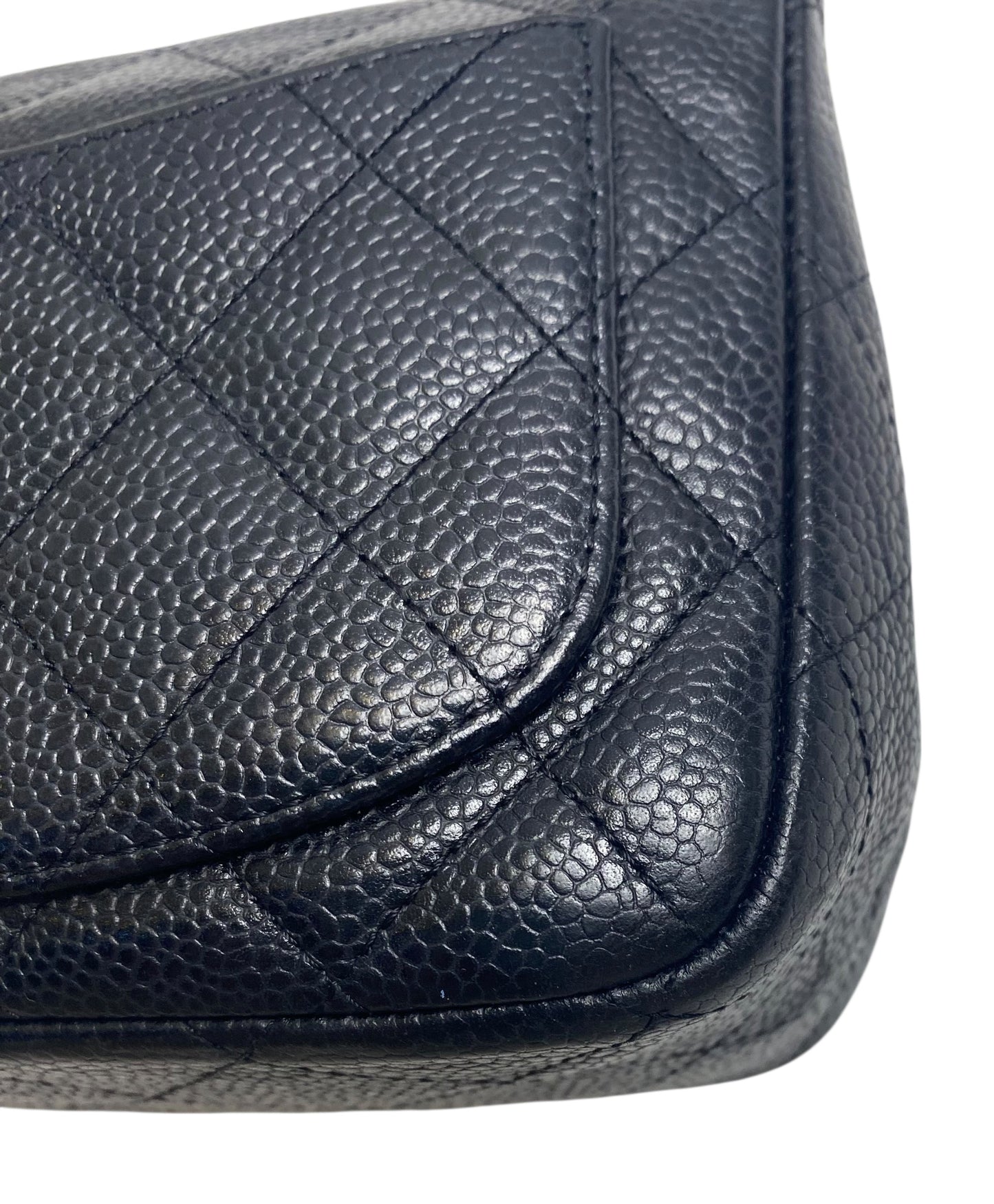 Chanel Black Caviar Mini Square Classic Timeless Flap Bag GHW Gold Hardware