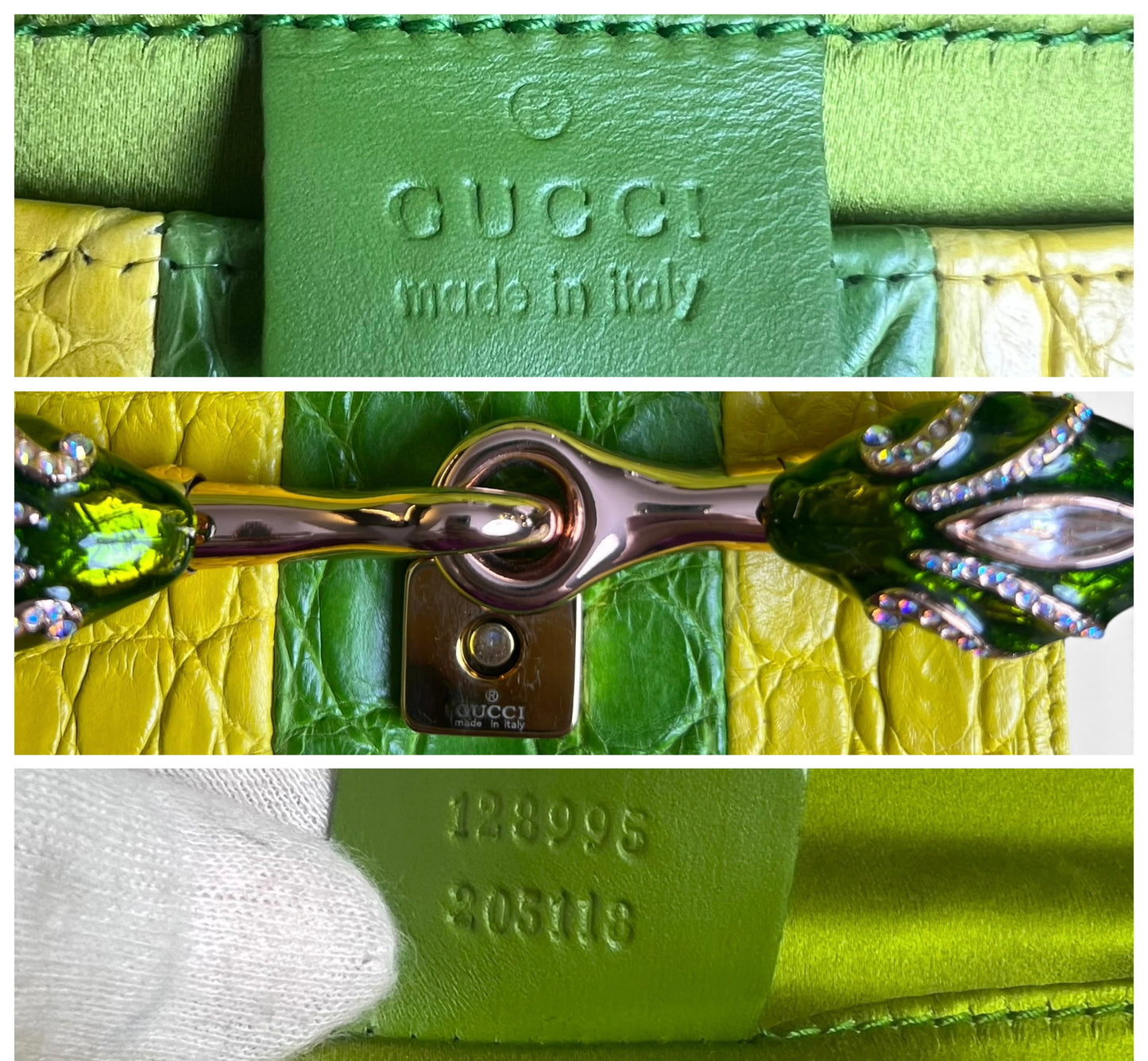 GUCCI Ultra Collectible Croc Horsebit Serpent Large Clutch Bag