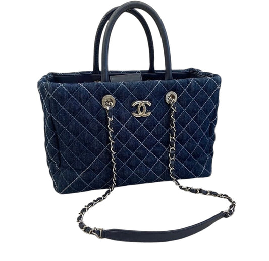 Chanel 2020 Cruise Denim Coco Handle Shopper Tote