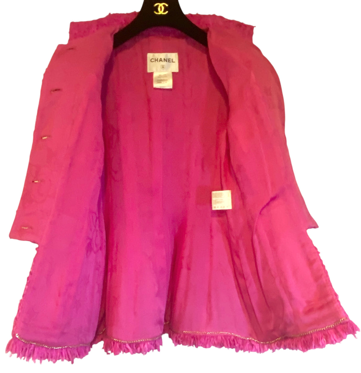 Chanel 12A Paris Bombay Hot Pink Runway Jacket FR 40