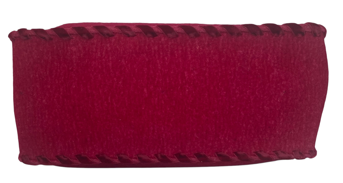Chanel Medium Fancy Felt Raspberry Red Wool Shopping Tote Bag
