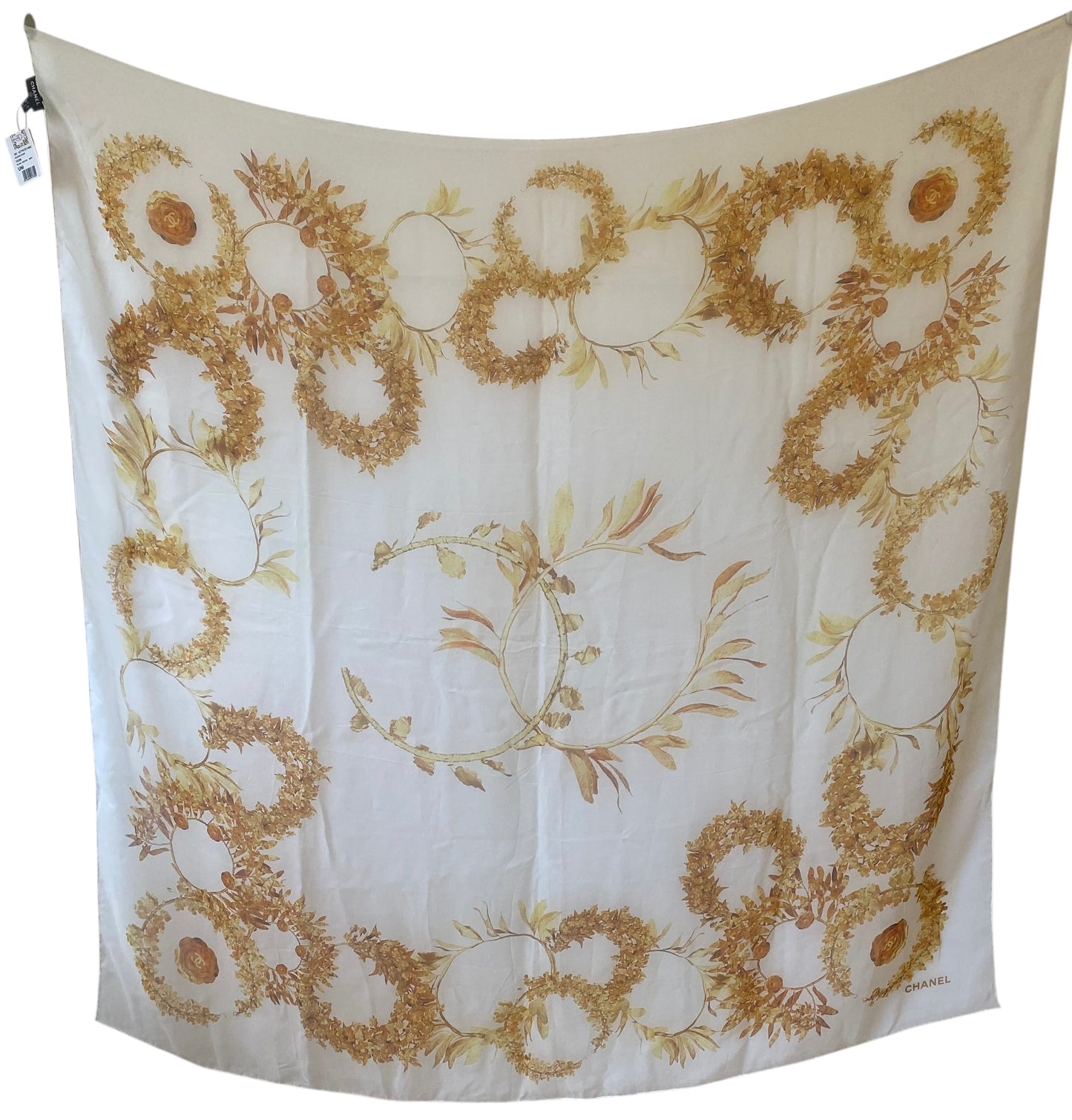 NWT Chanel 18C Paris-Greece XL Silk Wrap Scarf Cover Up Sarong Pareo