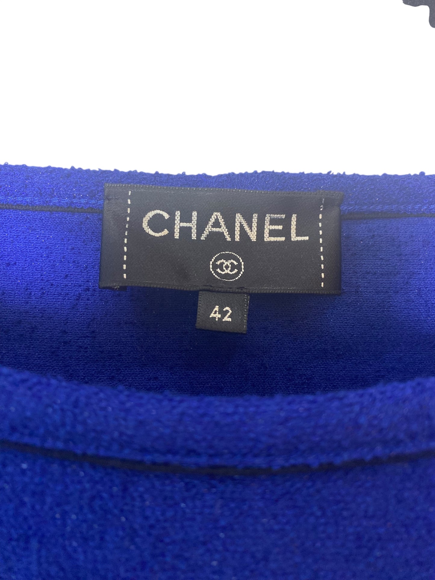 Chanel 19C La Pausa Runway Blue Blouse Top Shirt FR 42