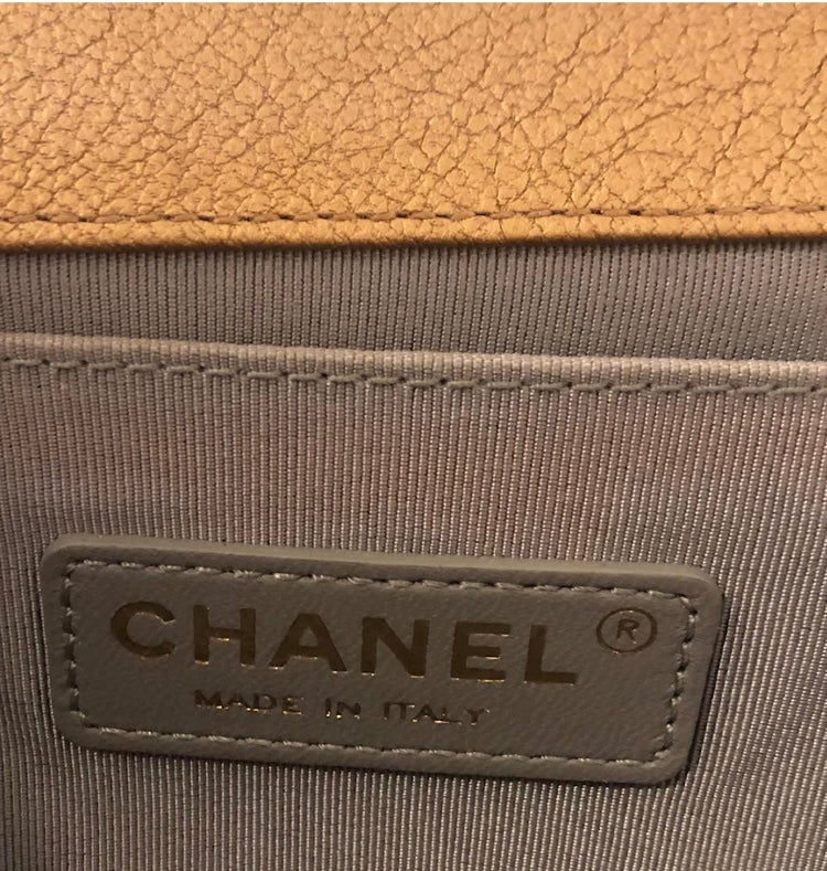 Chanel 15C Metallic Gold CC Cut Out Old Medium Boy Bag