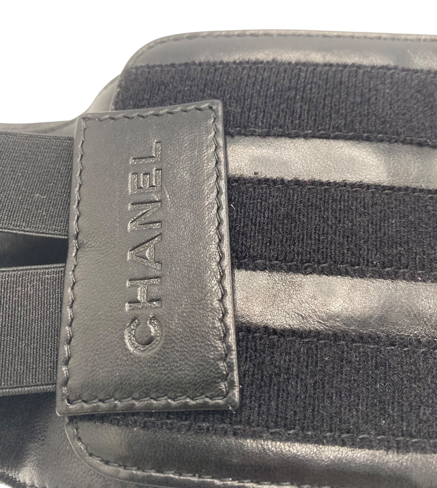 Chanel 11A Black Quilted Lambskin Wide Corset Belt Size M