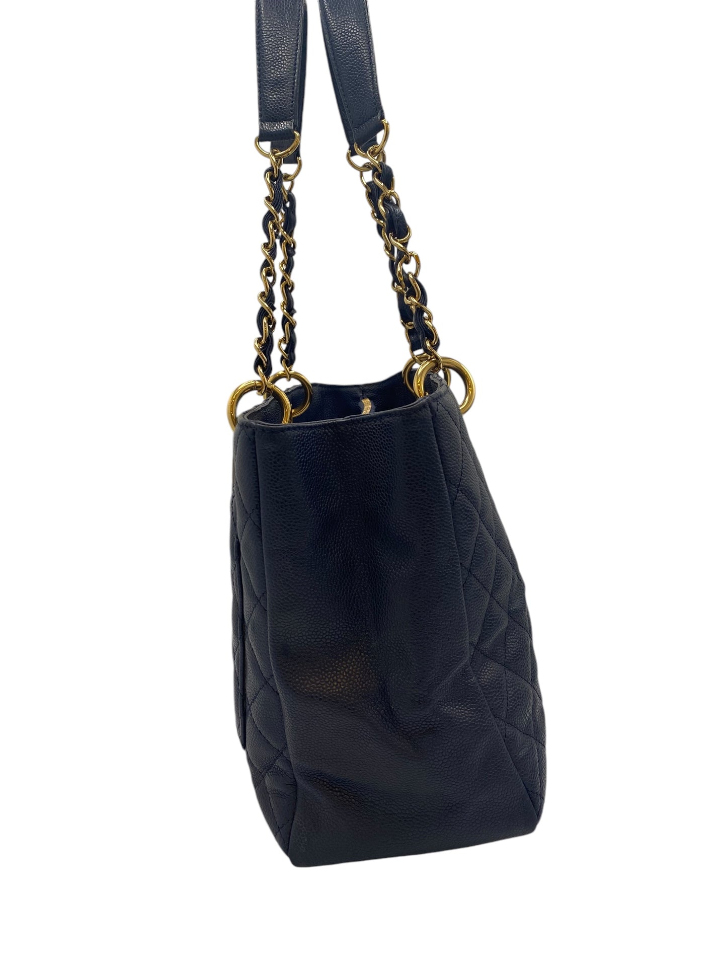 Chanel Dark Navy Blue Caviar GST Grand Shopping Tote Gold Hardware GHW