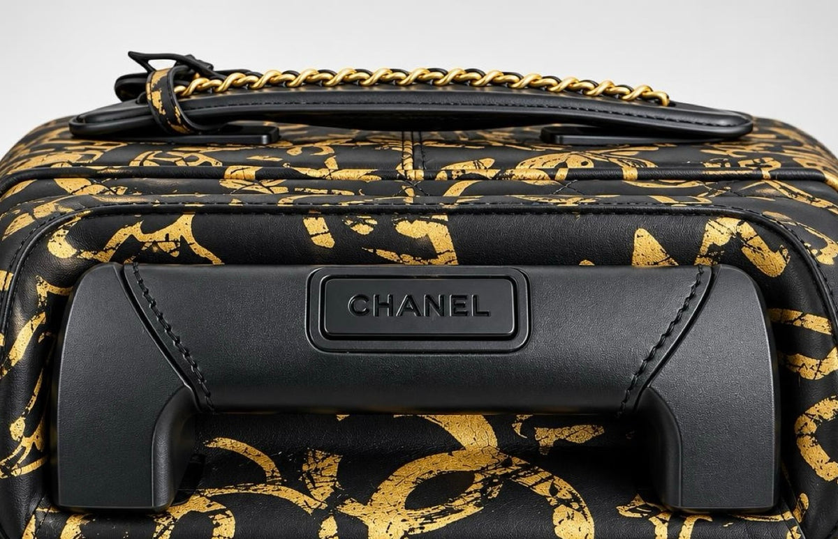 Rare Chanel 19A Paris New York Egypt Graffiti Trolley Travel Bag Carry On Luggage