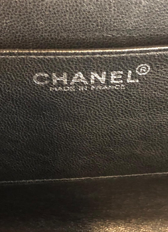 Chanel Vintage Black Quilted Lambskin Chocolate Bar Frame Clutch