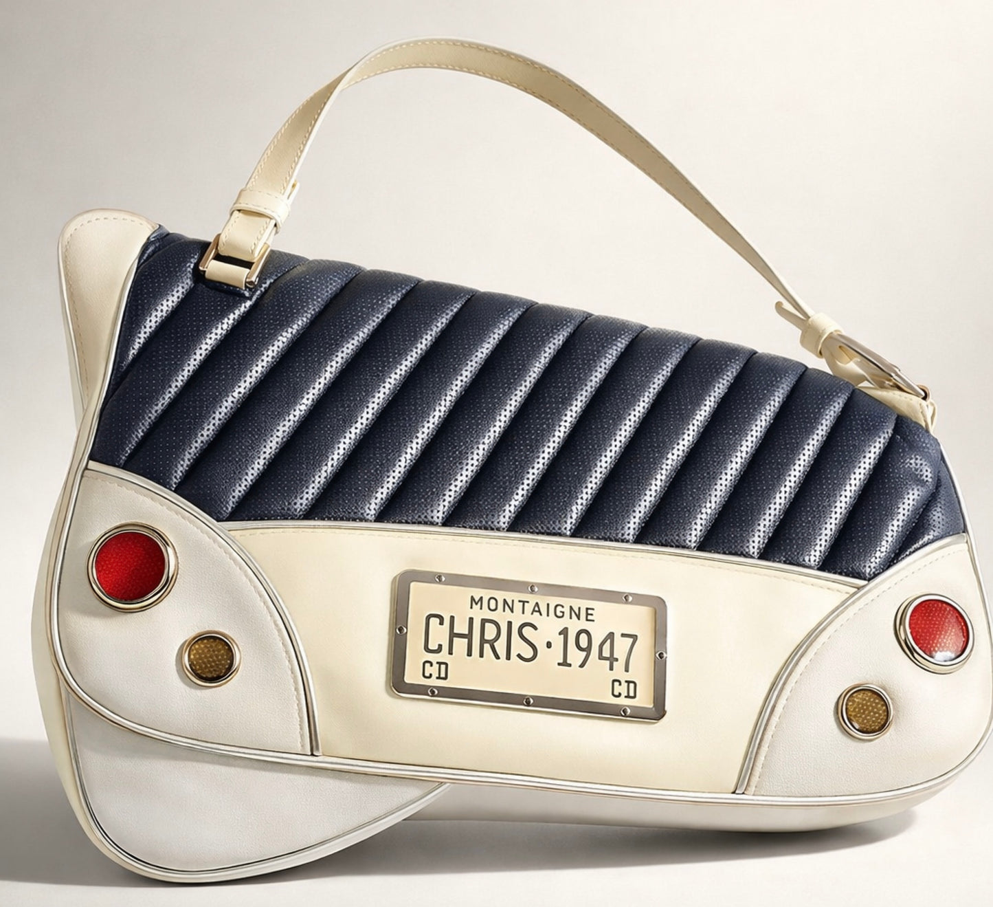 Ultra Rare Dior 2001 SS Cadillac Montaigne Saddle Bag Black White Red