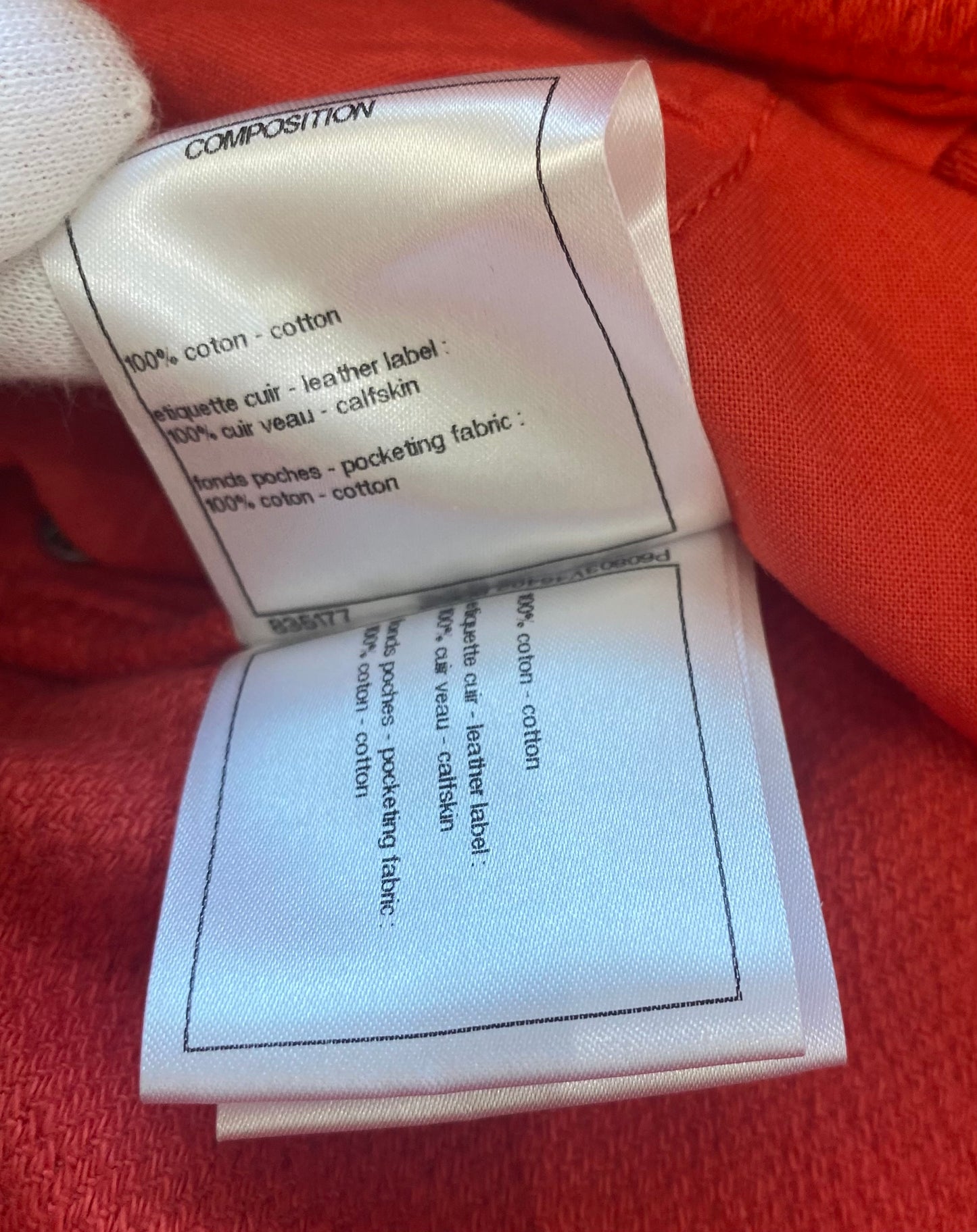 Chanel 2019 Coral Red Cotton CC Buckle Shorts FR 36