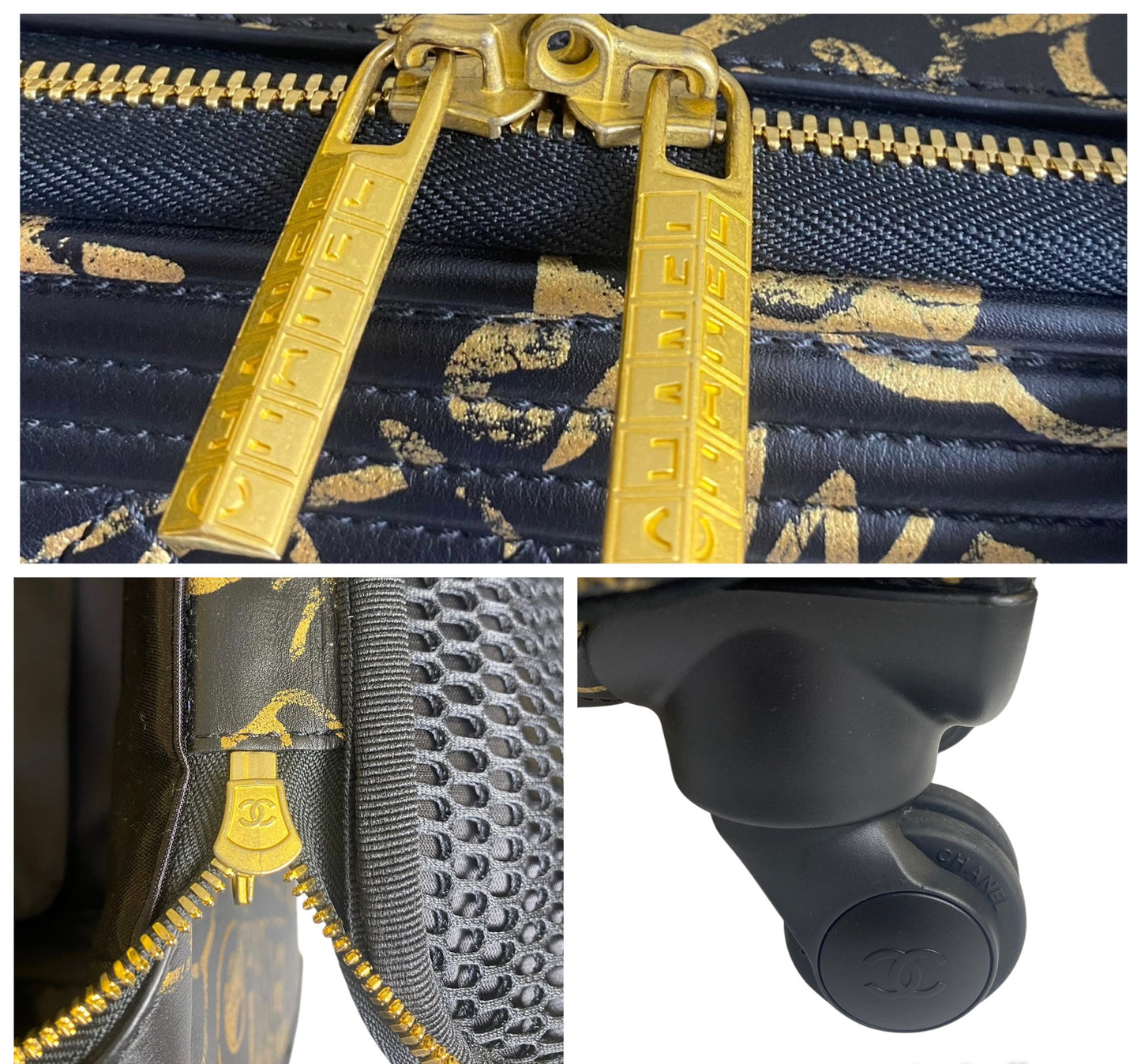 Rare Chanel 19A Paris New York Egypt Graffiti Trolley Travel Bag Carry On Luggage