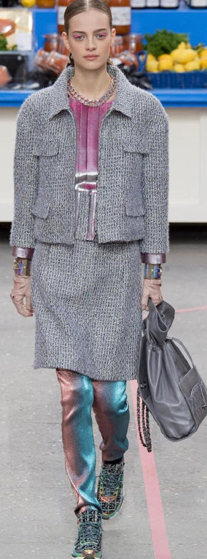 CHANEL 14A RUNWAY SUPERMARKET Fantasy Tweed Jacket FR 36