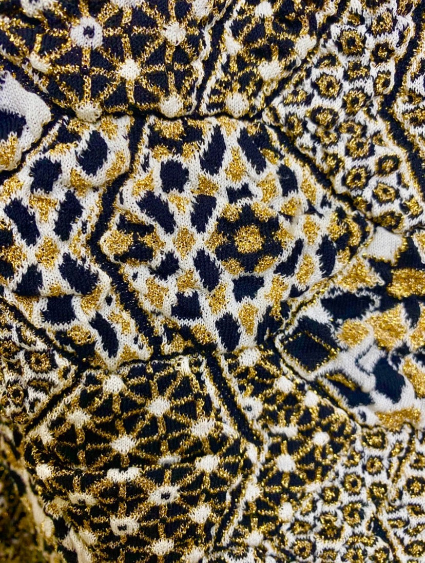 Chanel 15C Dubai Runway Geometric Animal Print Metallic Legging Pants FR 40
