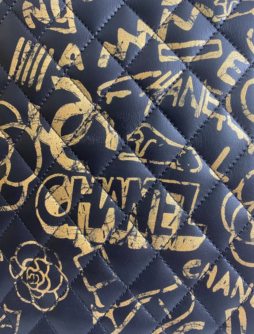 Rare Chanel 19A Paris New York Egypt Graffiti Trolley Travel Bag Carry On Luggage