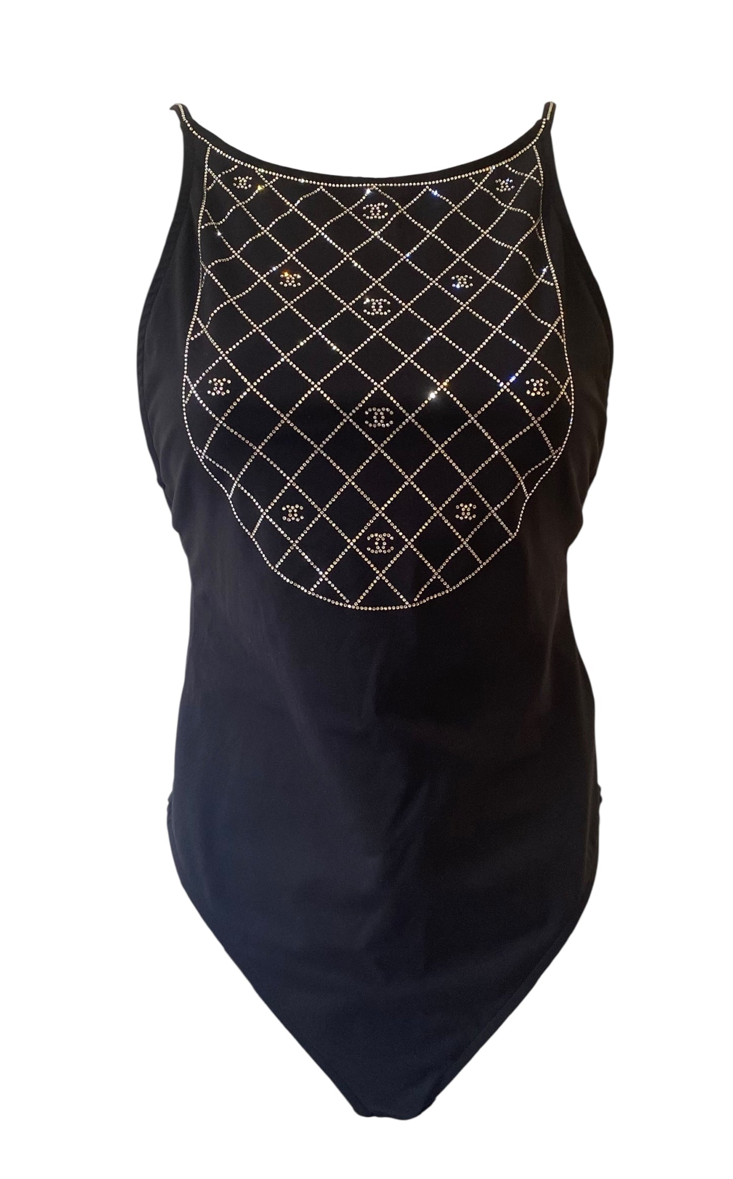 Chanel 23C One Piece Swim Bathing Suit Body Suit FR 38