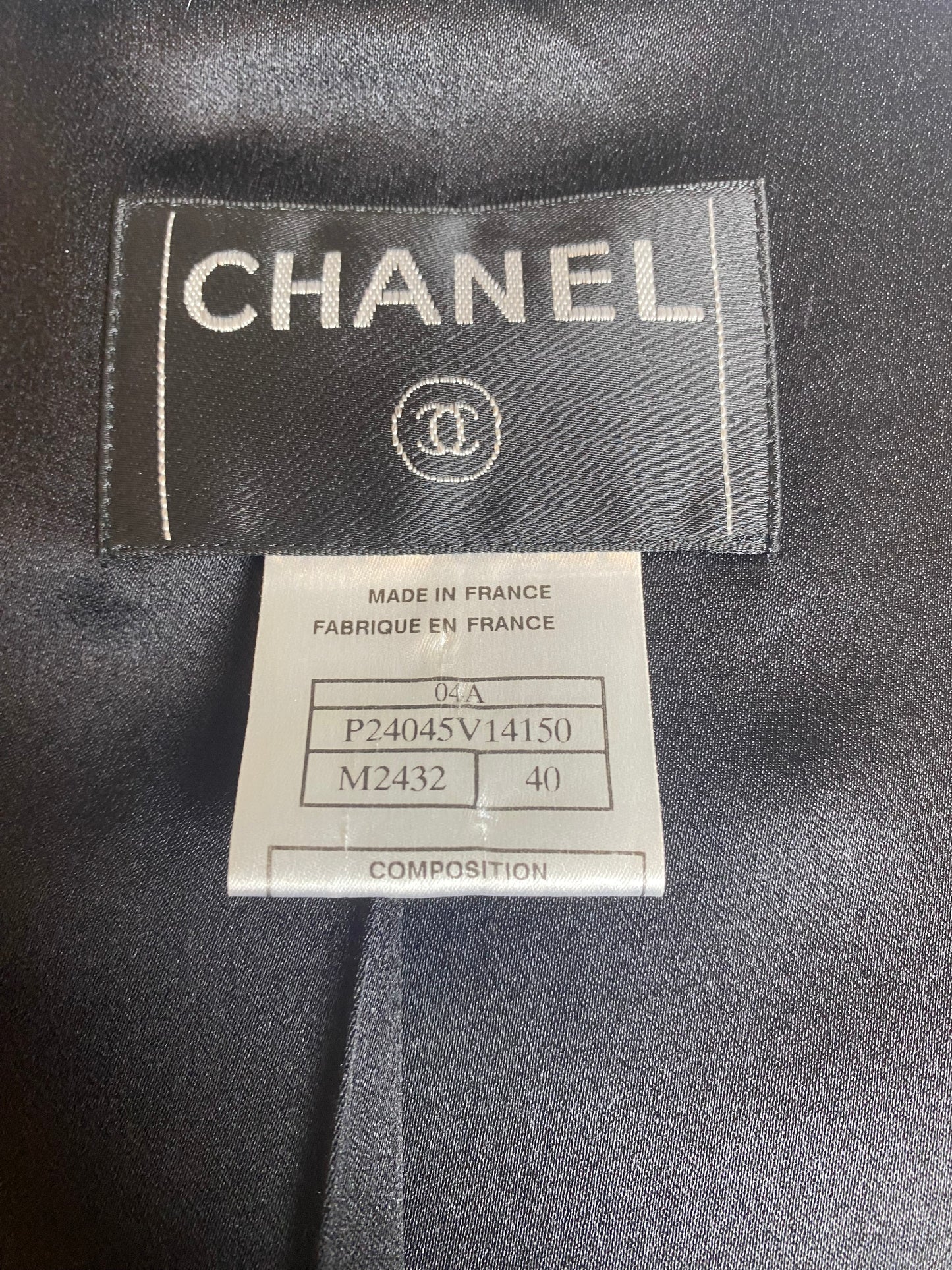 Chanel 04A Black White Tweed Midi Coat Mink Fur Trim FR 40