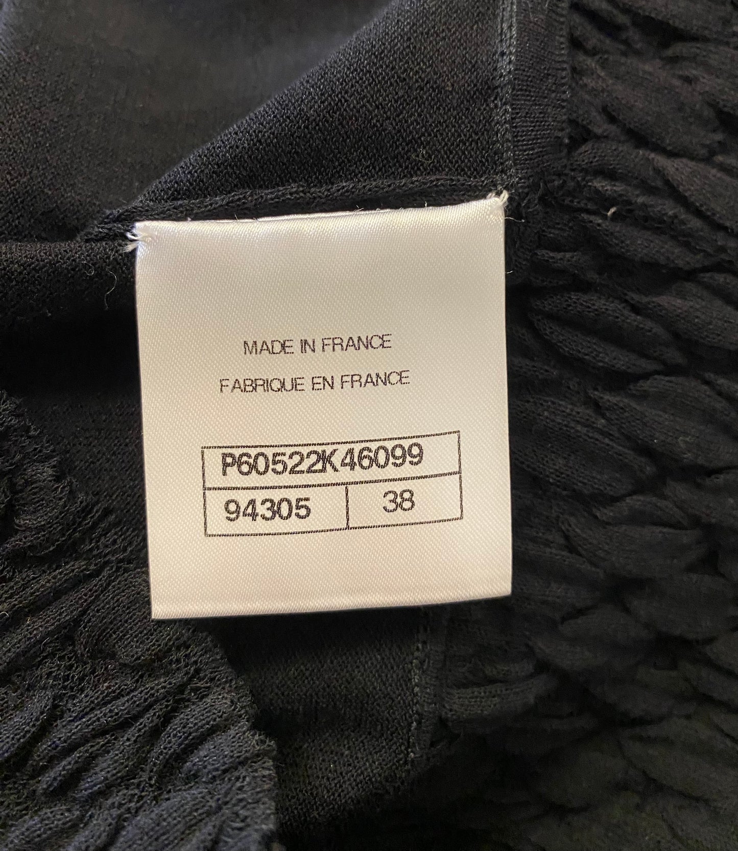 CHANEL 19C LA PAUSA BLACK KNIT INTARSIA CROPPED TOP BLOUSE FR 38