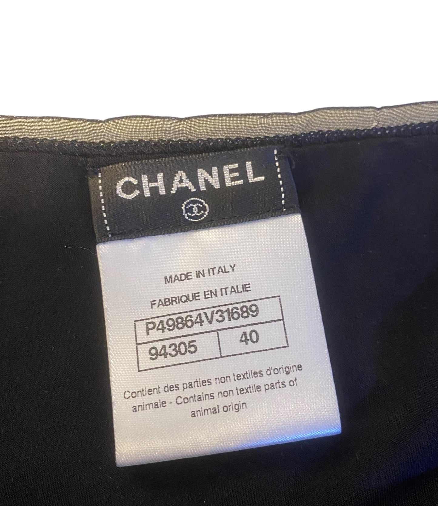 Chanel Black Pearl Embellished Camisole Tank Top Blouse FR 40