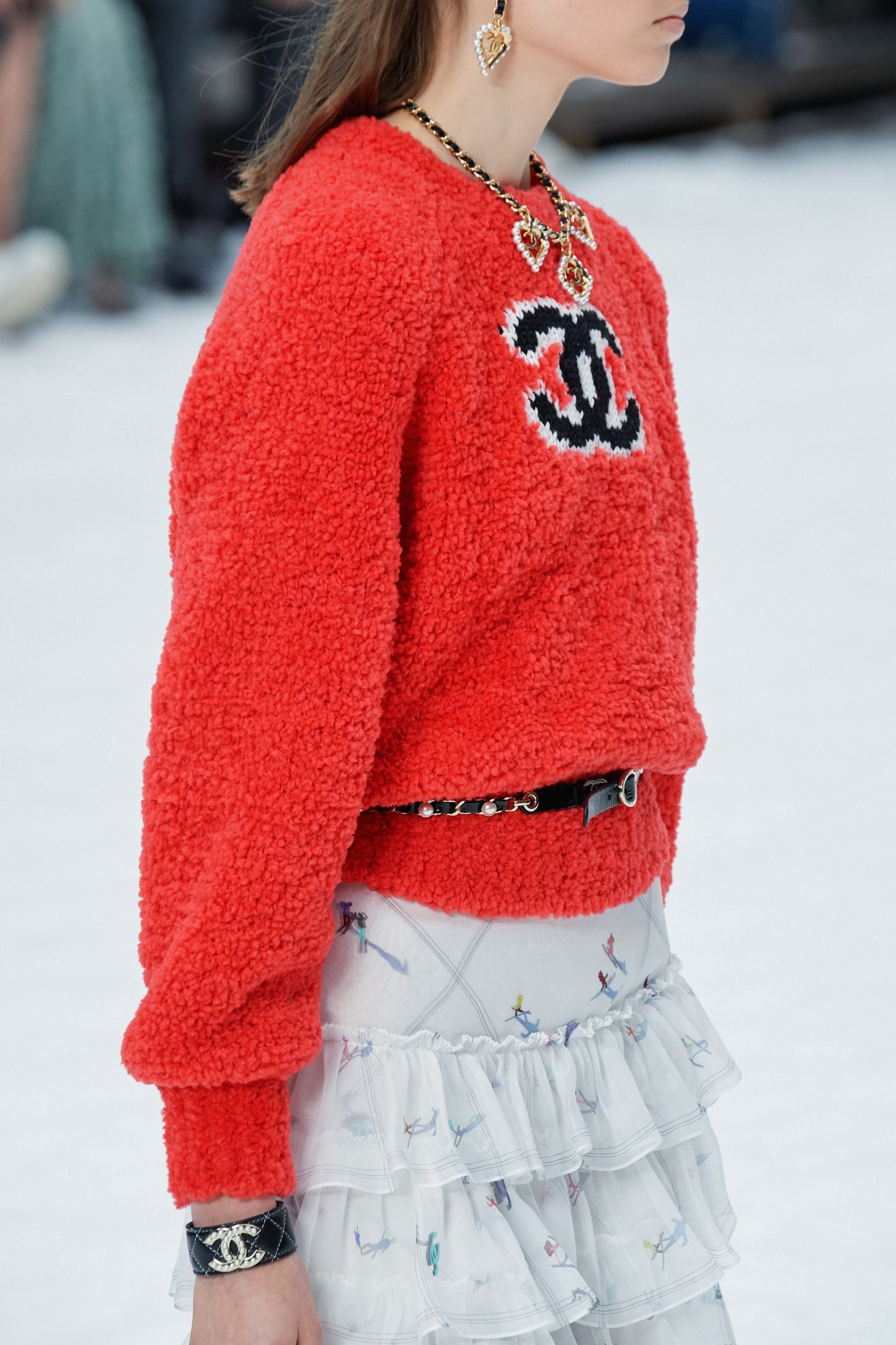 Chanel 19A Pink CC Teddy Sweater Wool Jumper FR 34