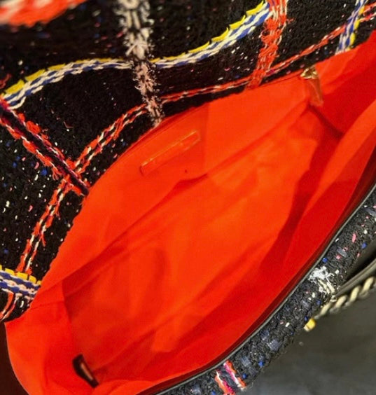 Chanel 19 Large Black Multicolor Tweed Flap Bag