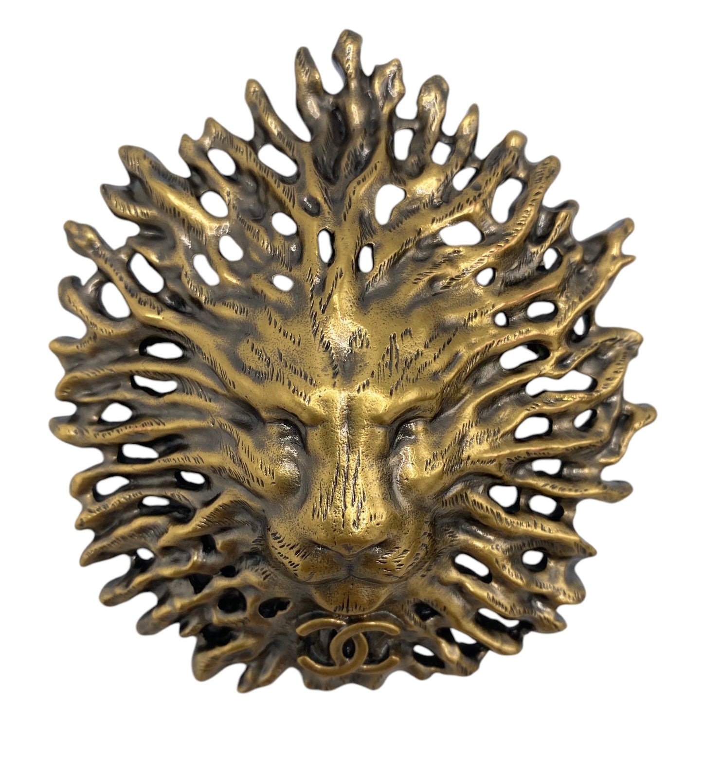 New in Box Chanel 19K Limited Edition Paris-New York Egyptian Collection Lion Head Brooch Pin