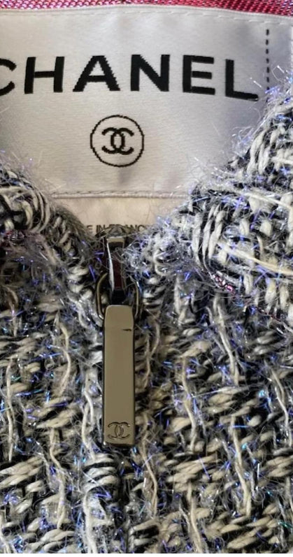 CHANEL 14A RUNWAY SUPERMARKET Fantasy Tweed Jacket FR 36
