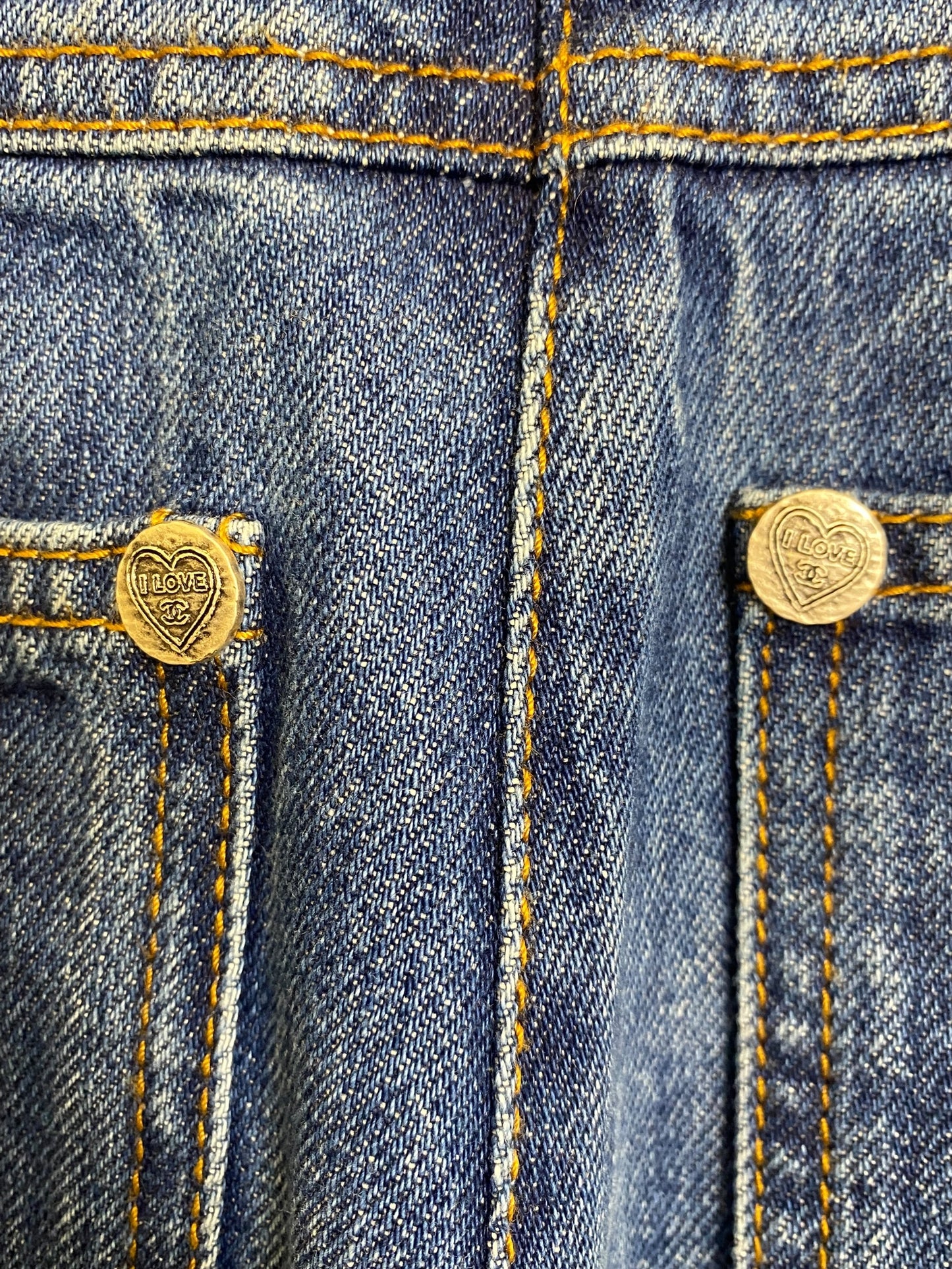 Chanel 19P Sand By The Sea Wide Leg Blue Jeans FR 36