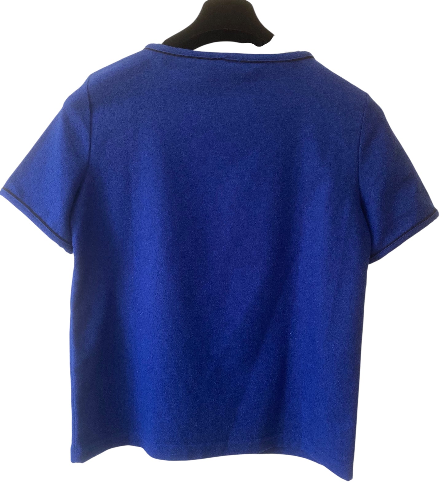 Chanel 19C La Pausa Runway Blue Blouse Top Shirt FR 34