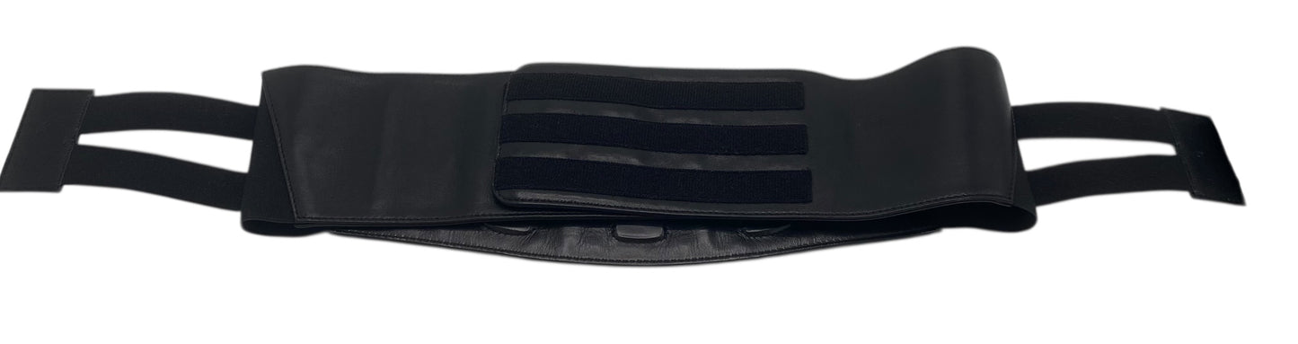 Chanel 11A Black Quilted Lambskin Wide Corset Belt Size M