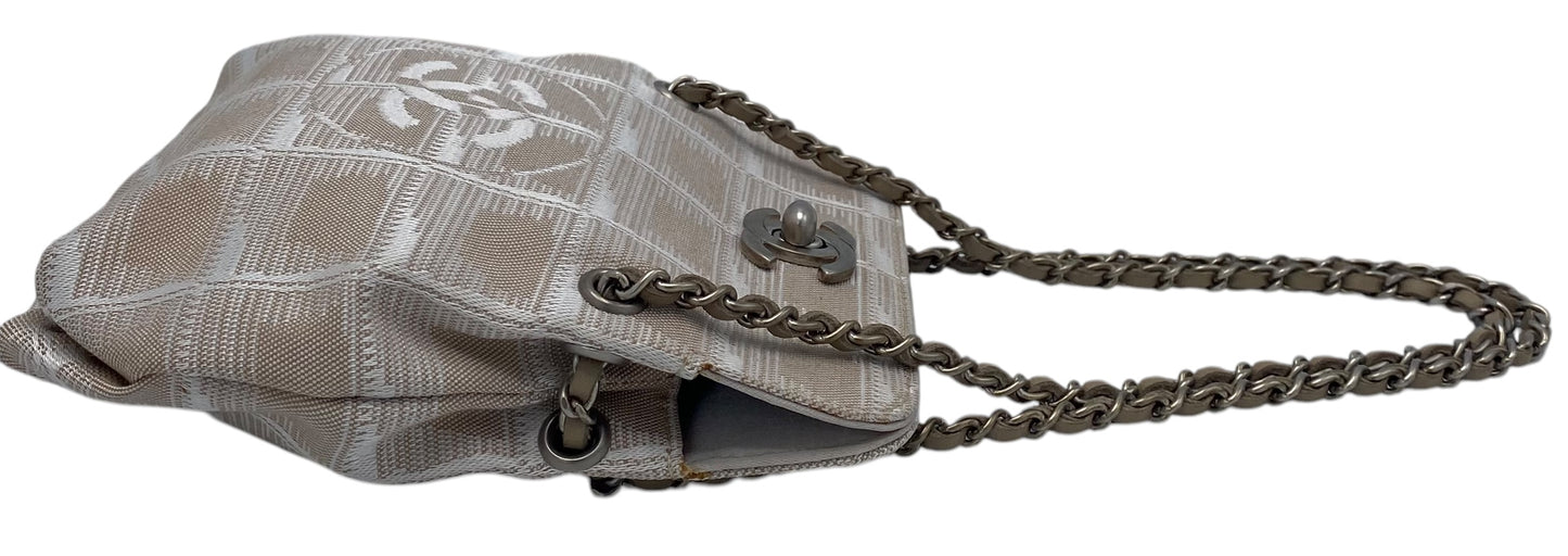 Vintage Chanel Extra Mini Beige Canvas CC Travel Ligne Bag