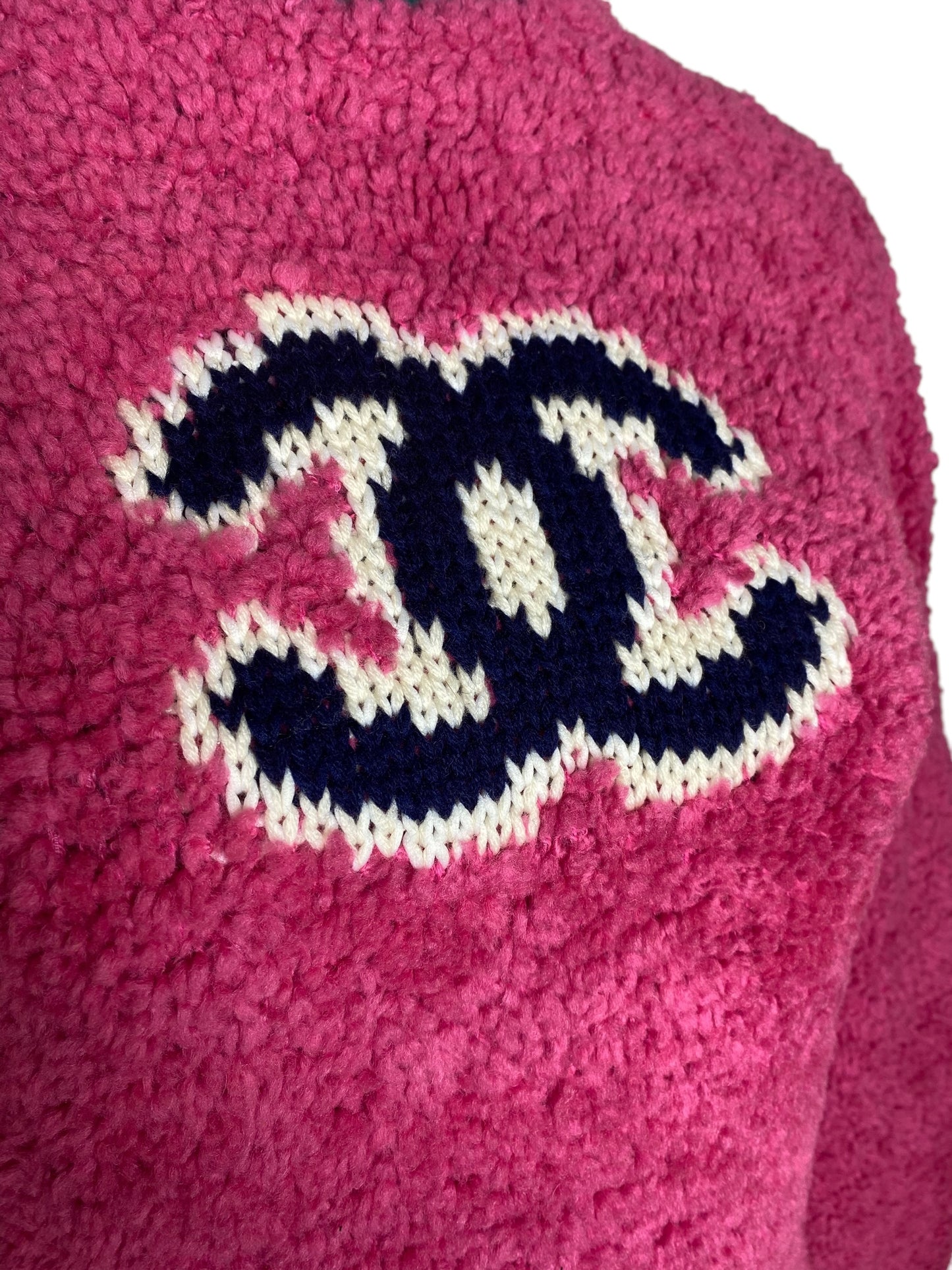 Chanel 19A Pink CC Teddy Sweater Wool Jumper FR 34