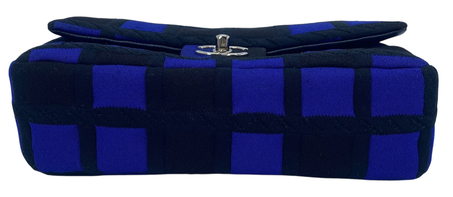 Chanel 13P Runway Colorblock Jersey Classic Medium CC Chain Flap Bag SHW