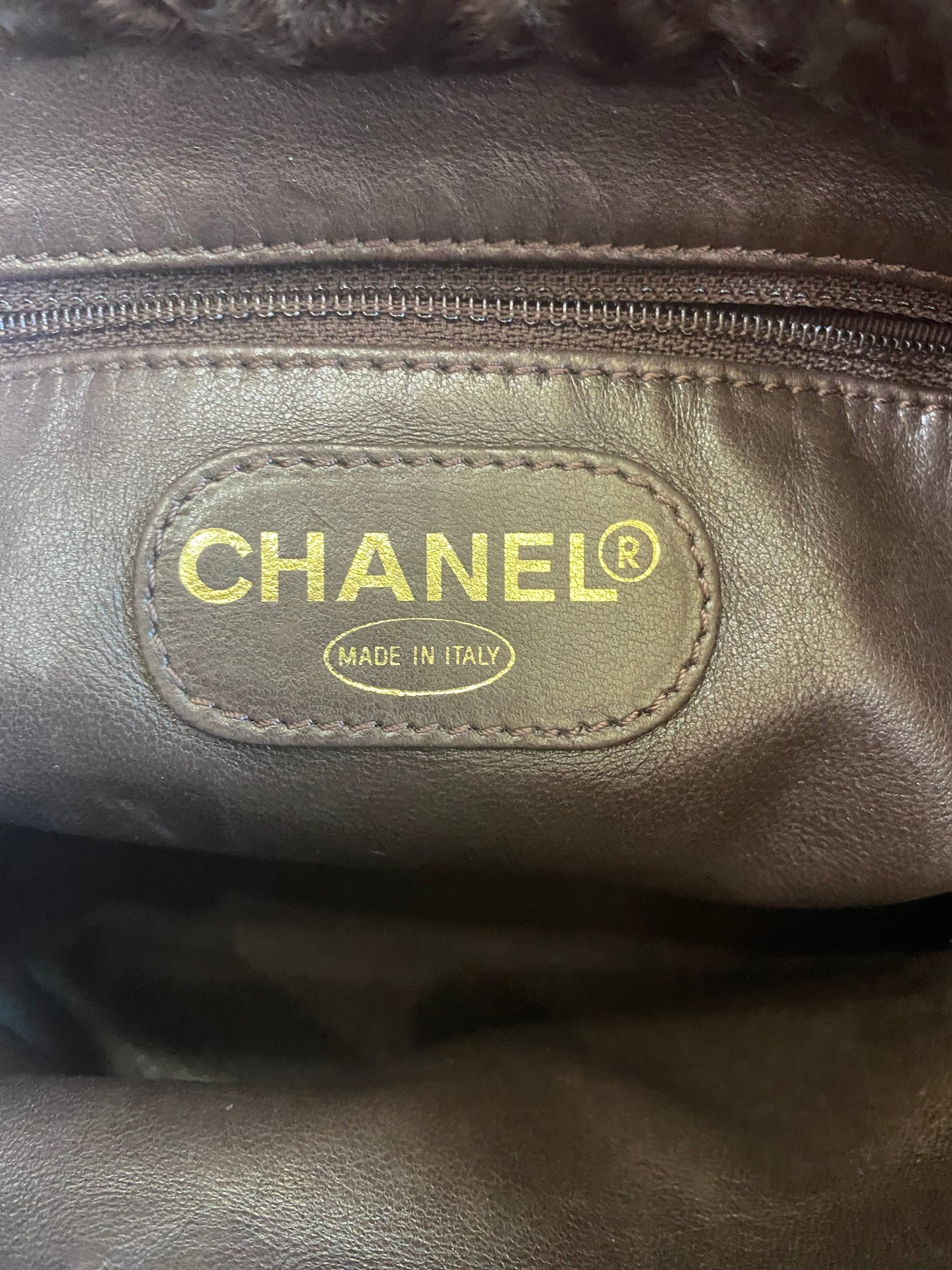 Rare Chanel 1998 Astrakhan Brown Soft Persian Lamb Tortoise Handle Mini Small Tote Bag