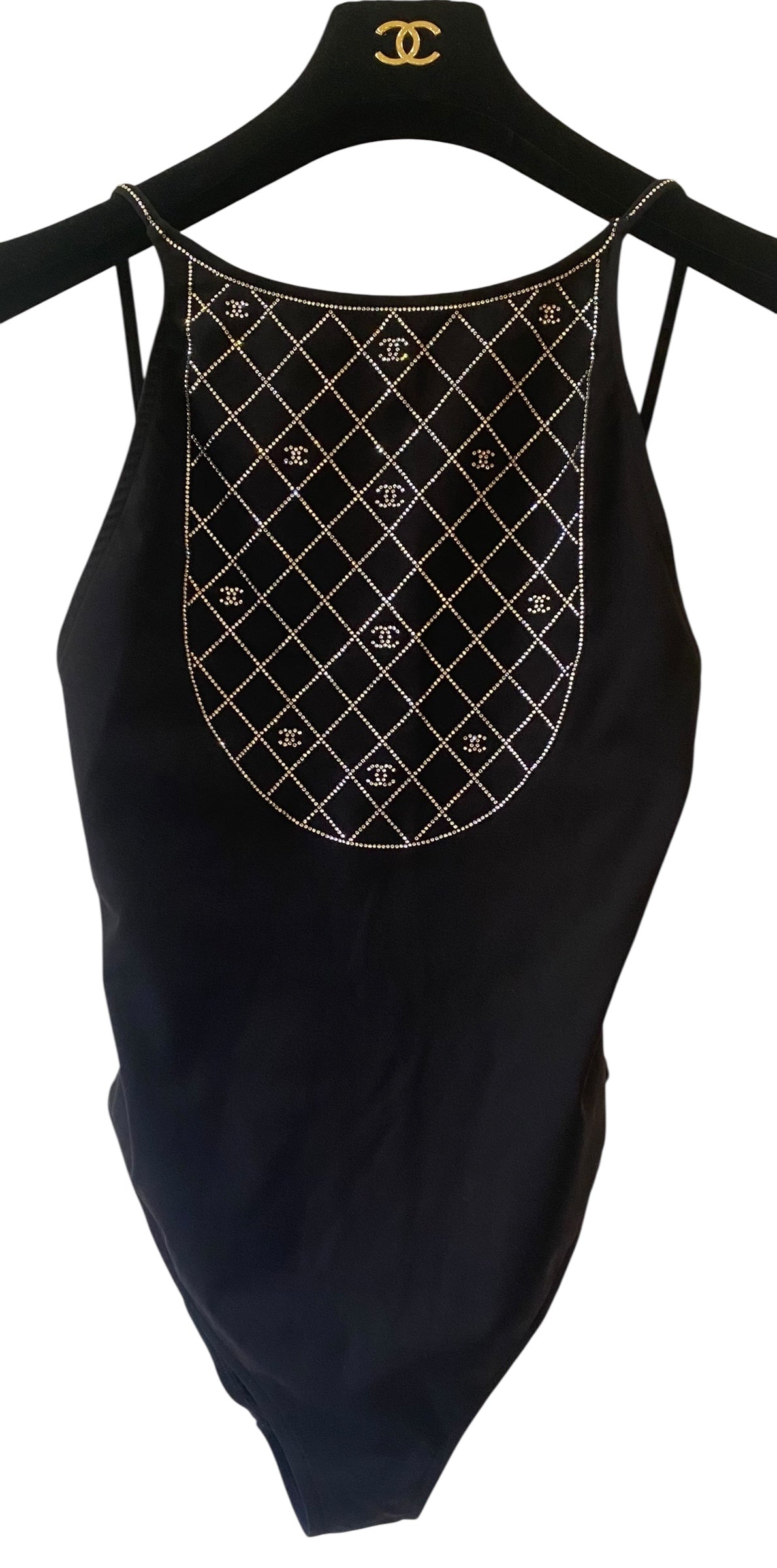 Chanel 23C One Piece Swim Bathing Suit Body Suit FR 38