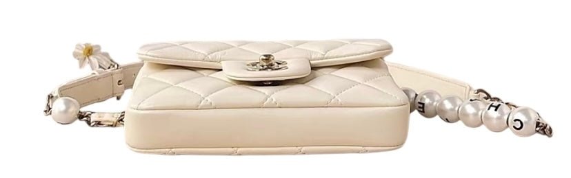 Chanel My Precious Pearls Waist Bag Quilted Lambskin Mini Belt Bag