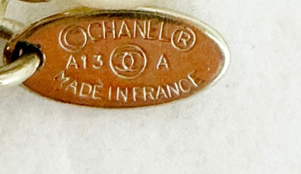 Chanel 13A Paris-Edinburgh Double Strand Red Gold Large CC Tweed Pearl Necklace Belt