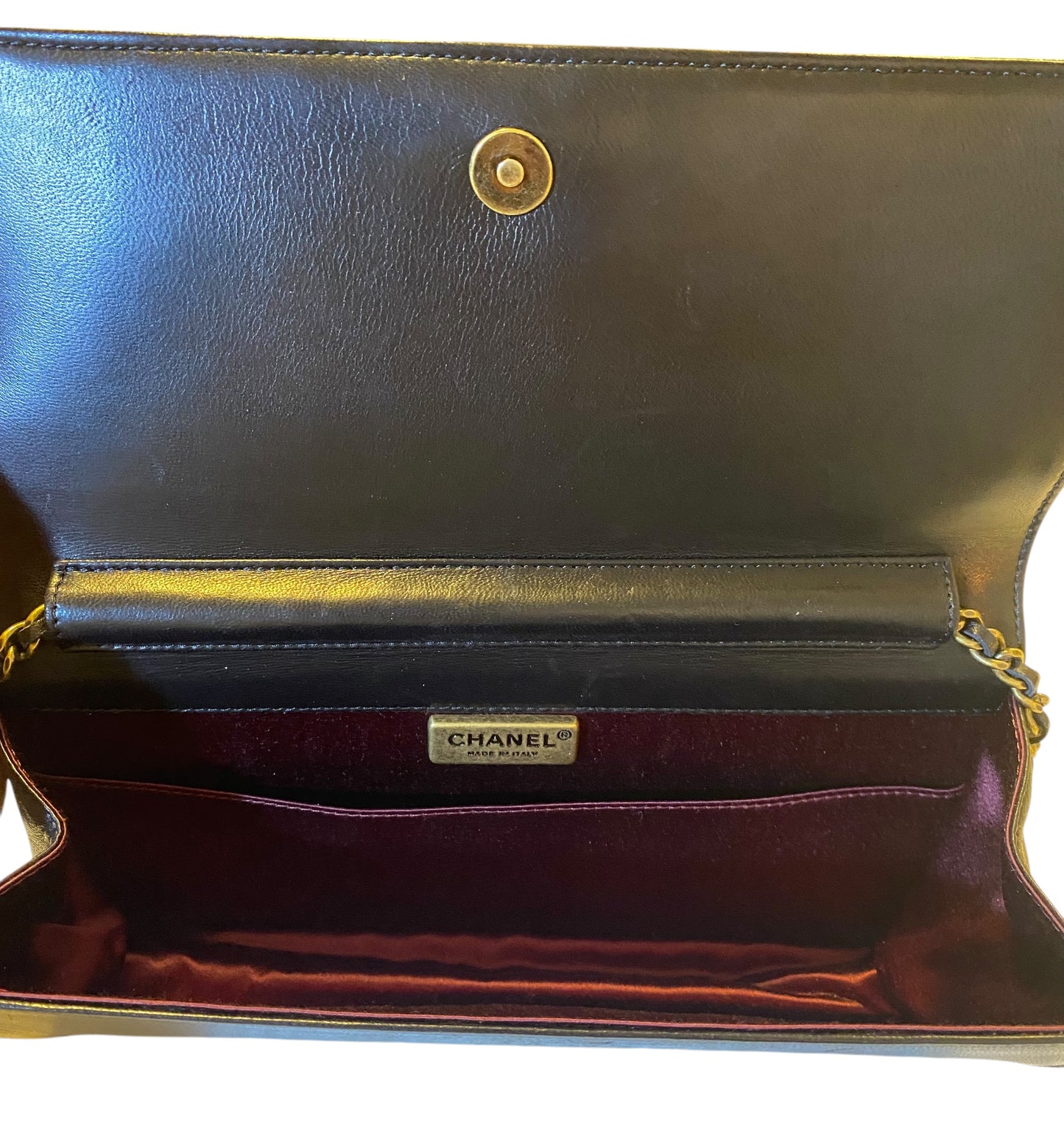 Chanel 11A Paris-Byzance Black Chocolate Bar Lambskin Leather Jeweled Clutch Minaudière Bag