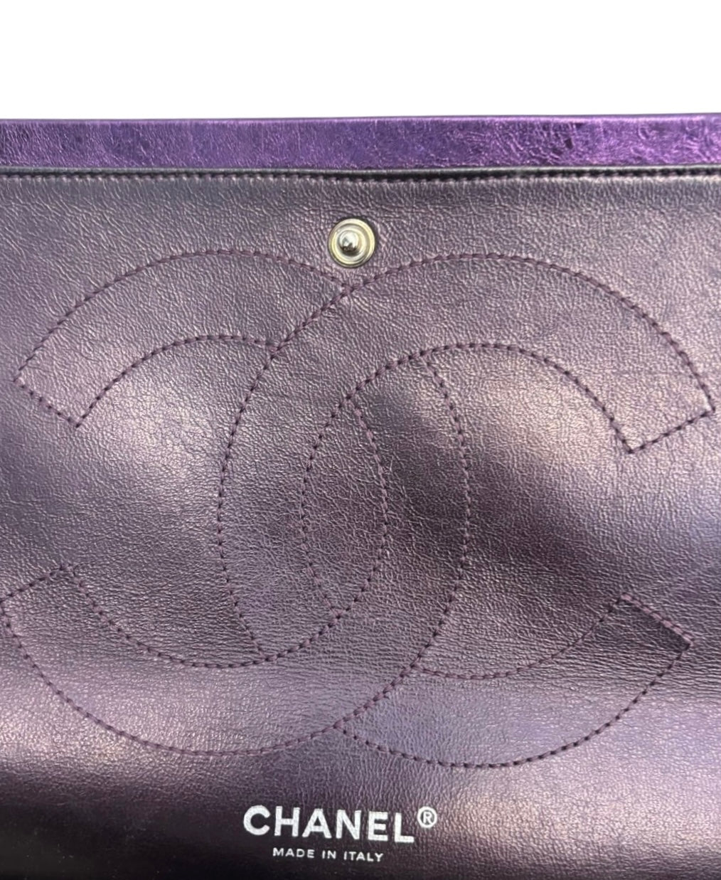Chanel Metallic Royal Purple Quilted Leather Reissue 2.55 Classic 228 Maxi Flap Bag