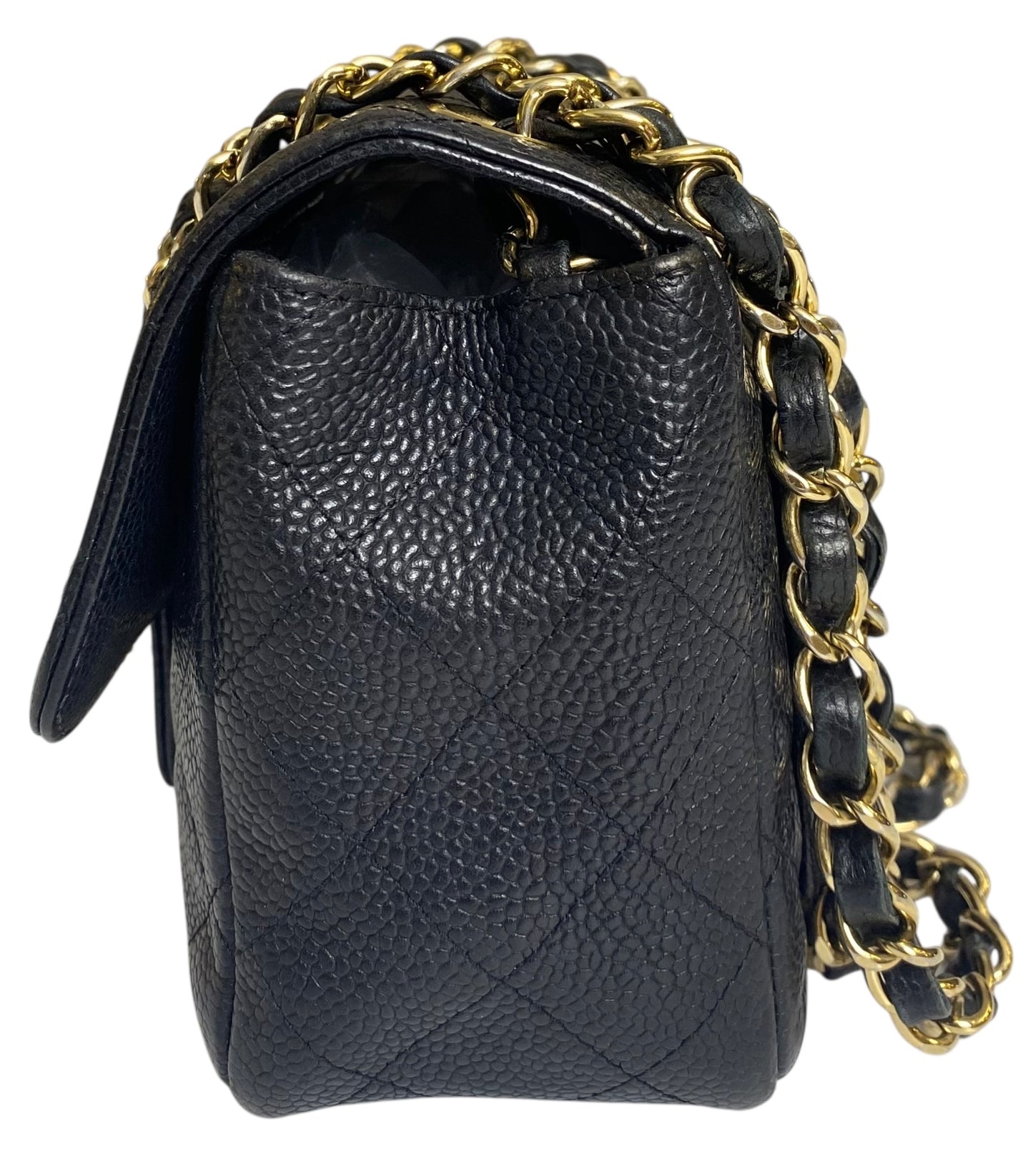 Chanel Black Caviar Mini Square Classic Timeless Flap Bag GHW Gold Hardware