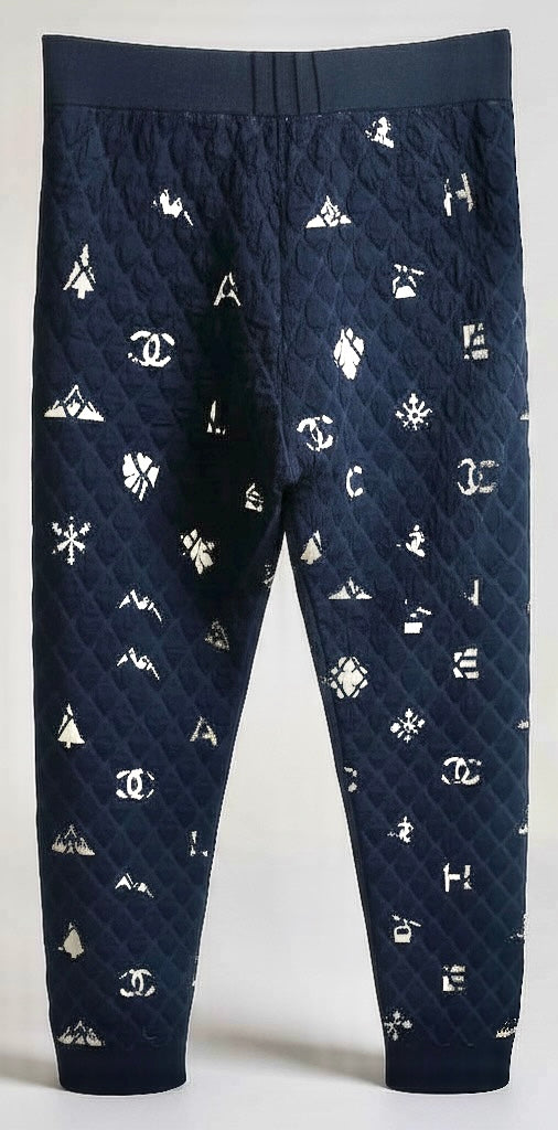Chanel 2019 Coco Niege Après-ski Ski Motif Leggings Pants FR 38