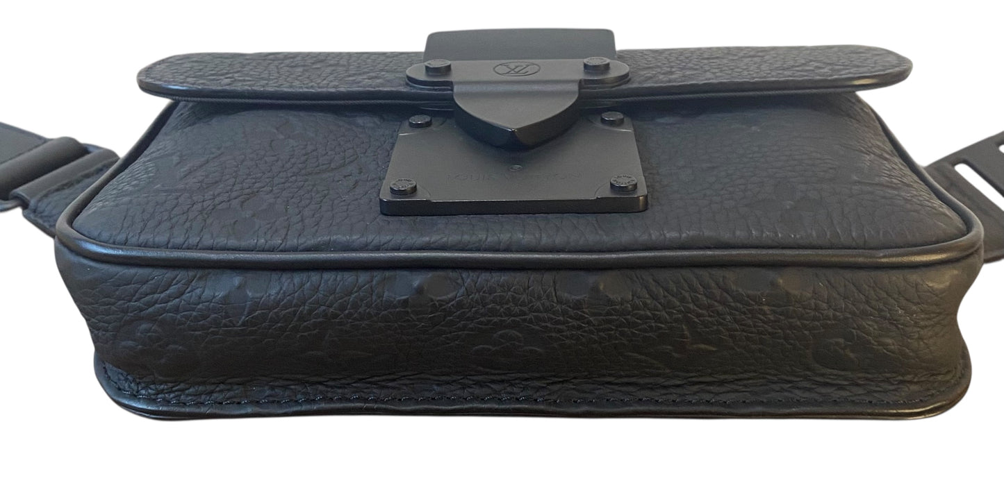 Louis Vuitton Matte Black Taurillon Monogram S Lock Sling Crossbody Waist Bag