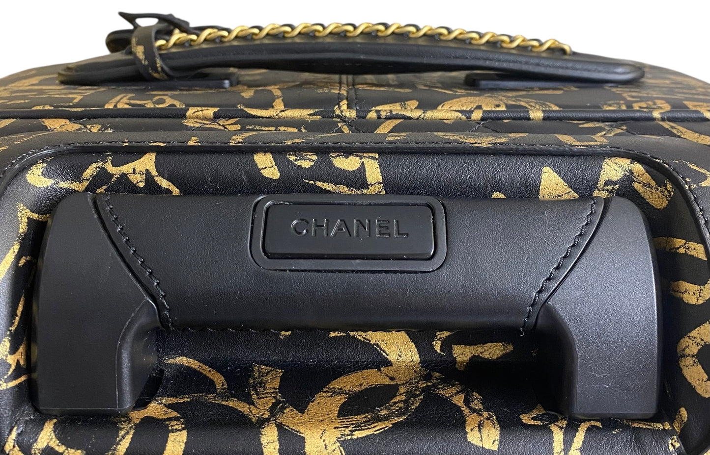 Rare Chanel 19A Paris New York Egypt Graffiti Trolley Travel Bag Carry On Luggage