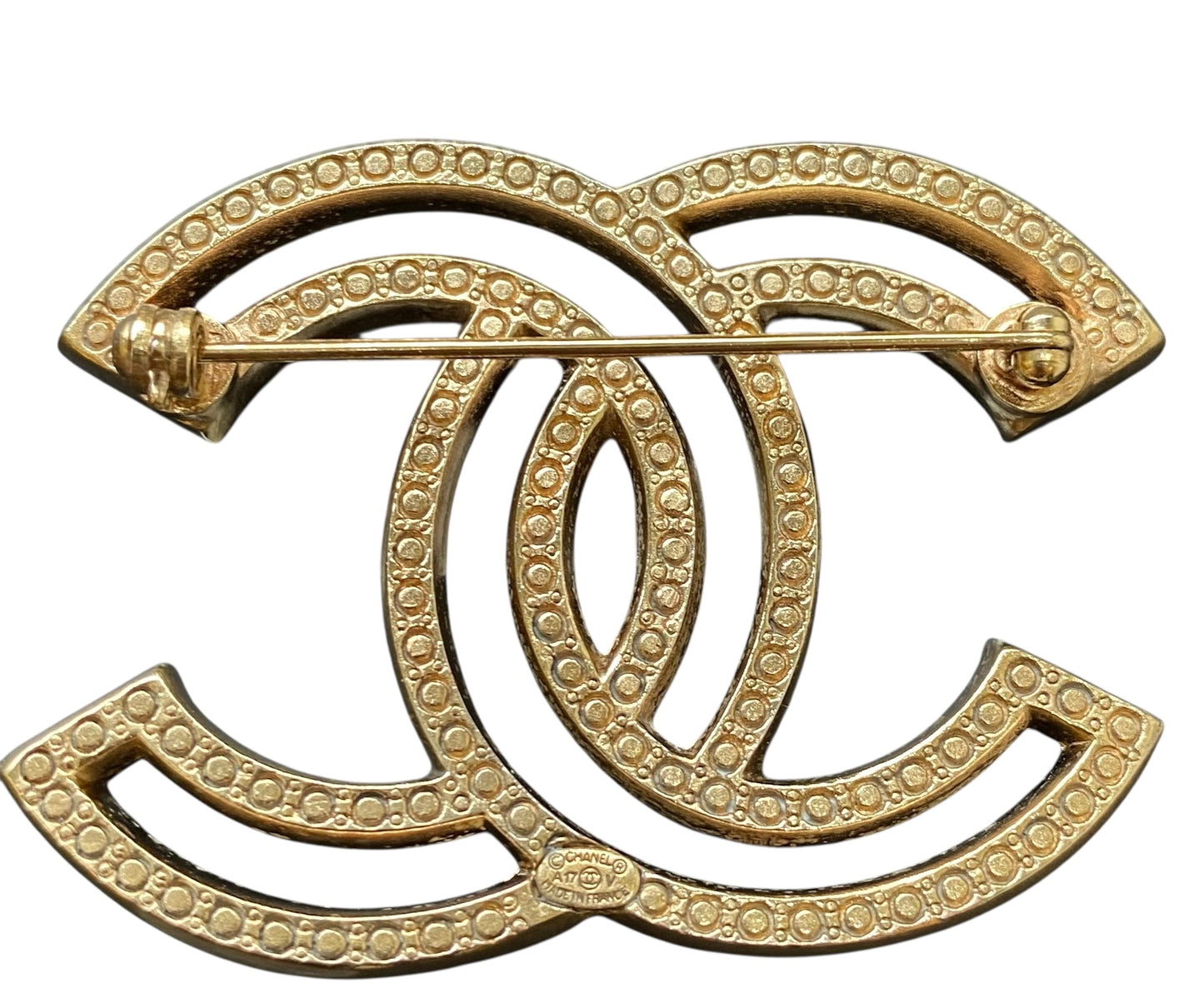 Chanel 2017 Crystal Gold CC Brooch