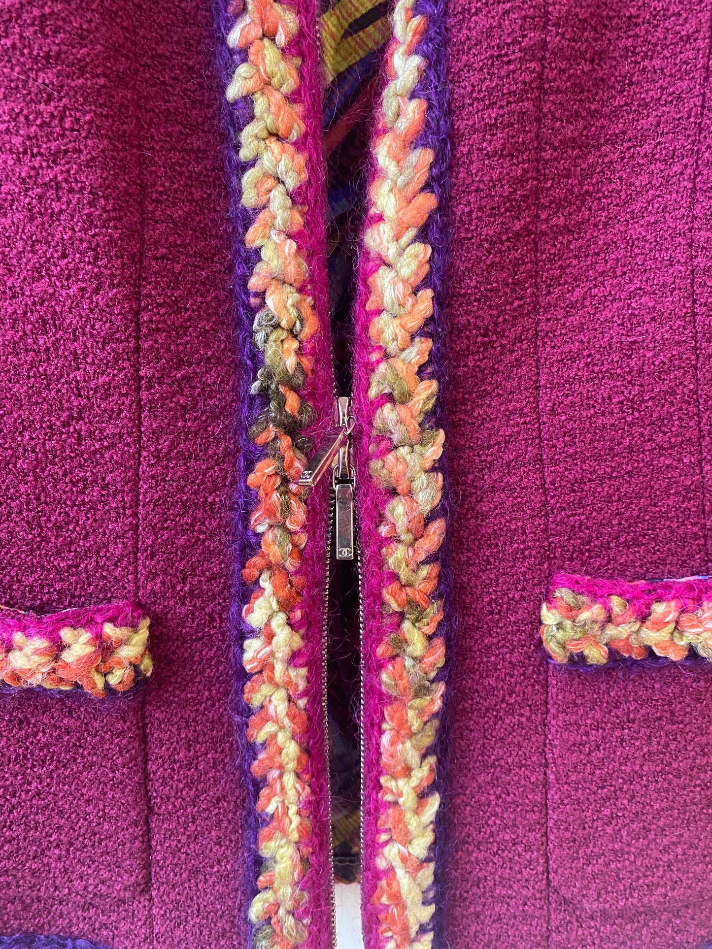 Chanel 14A Supermarket Collection SET Raspberry Pink Jacket & Blouse FR 38