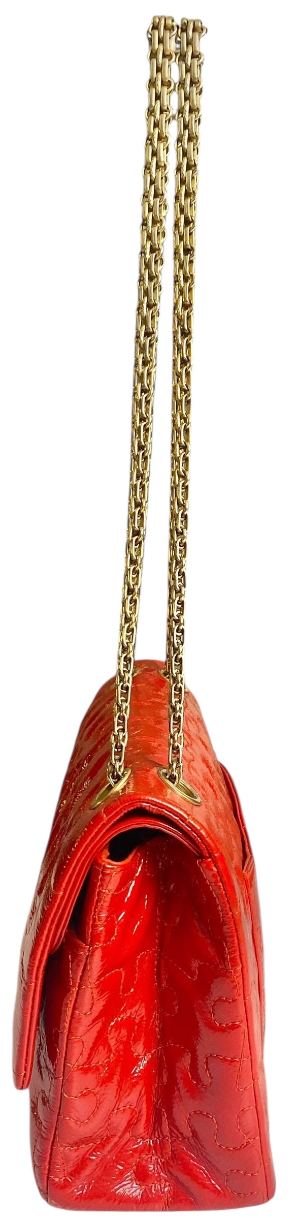 Chanel Medium Bright Red Patent Calfskin Puzzle 226 Reissue Flap Bag GHW