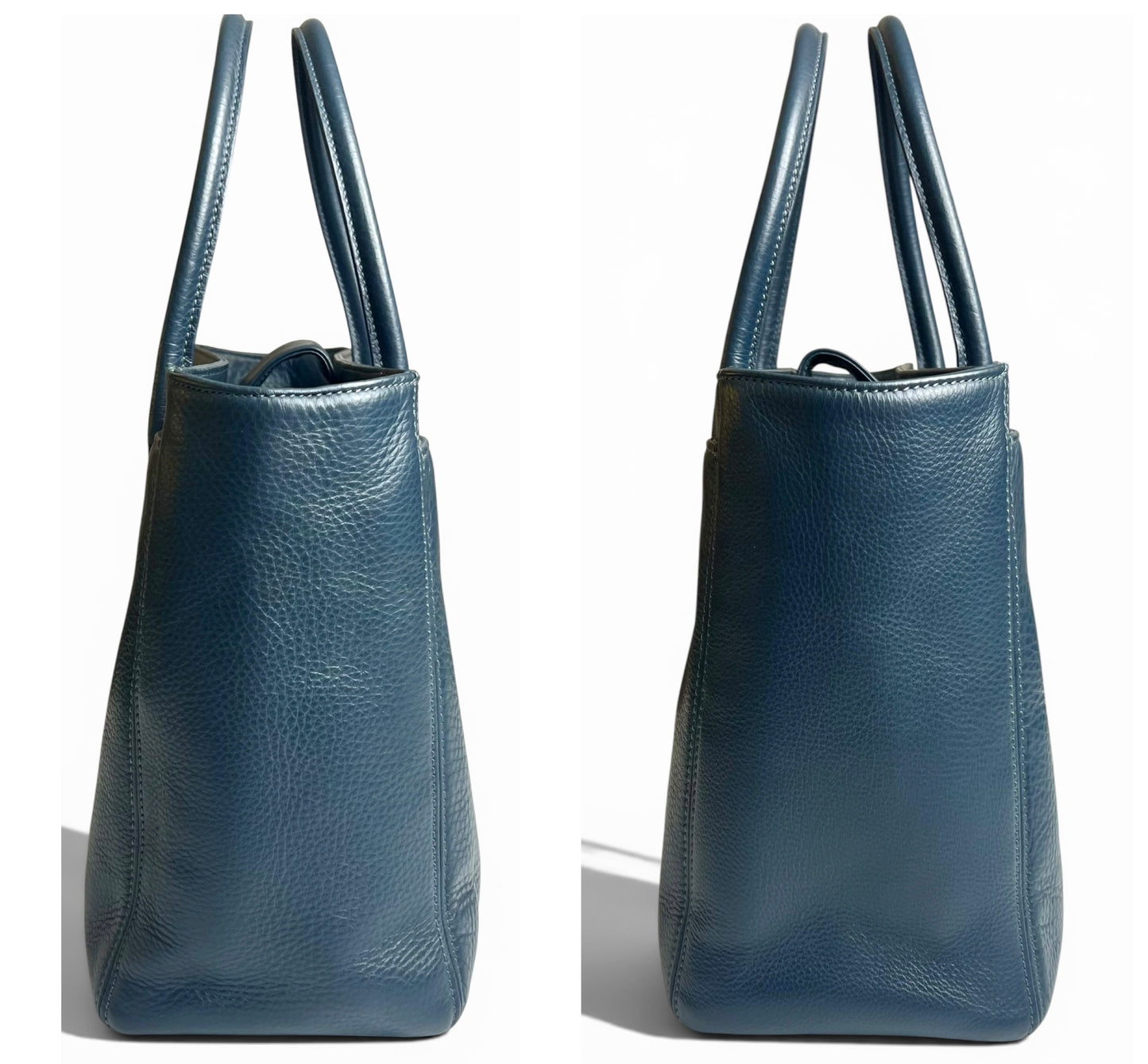 Chanel Navy Blue Caviar Leather Cerf Executive Shopper Classic Tote Bag SHW